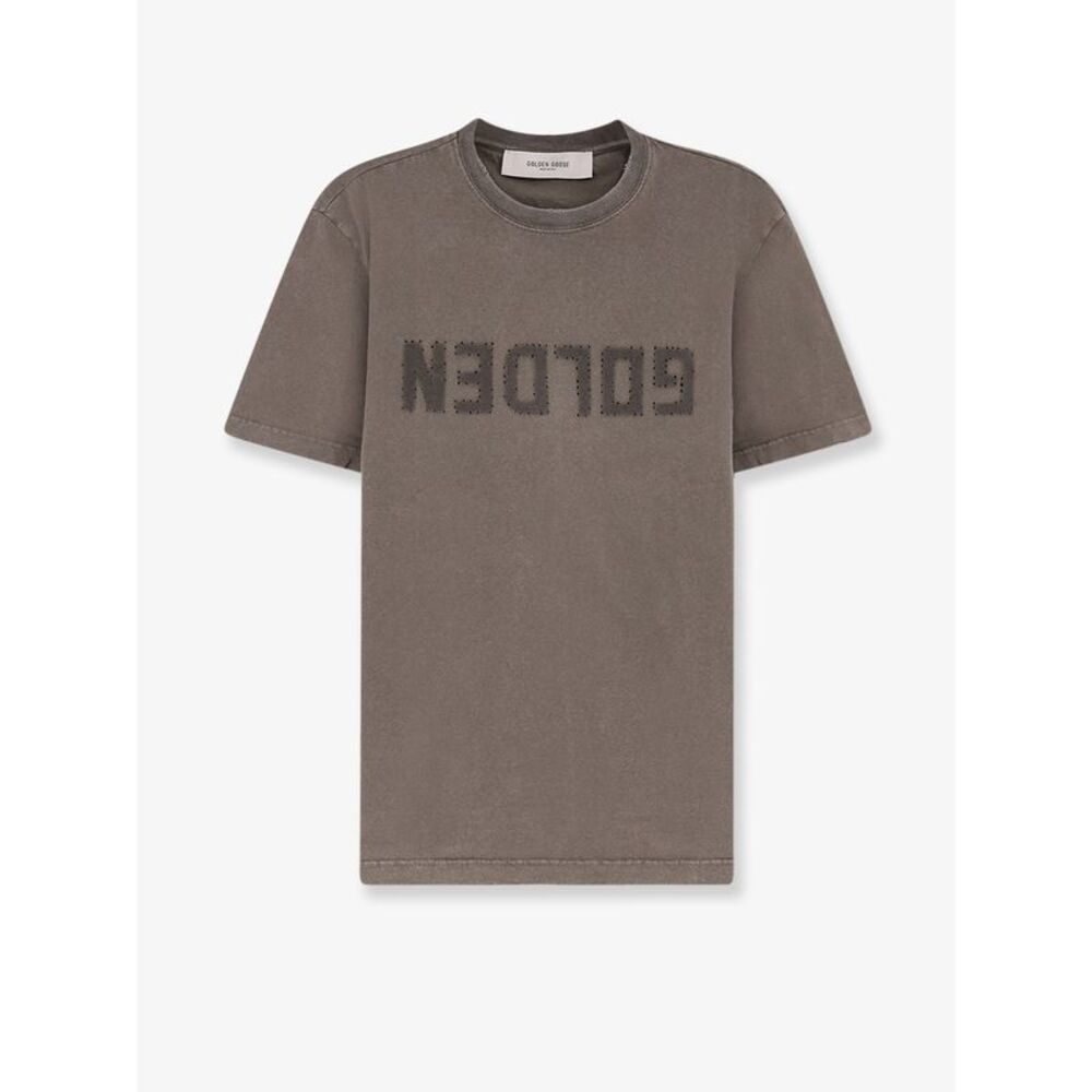 Golden Goose Deluxe Brand Men Regular Distressed Cotton T-Shirt